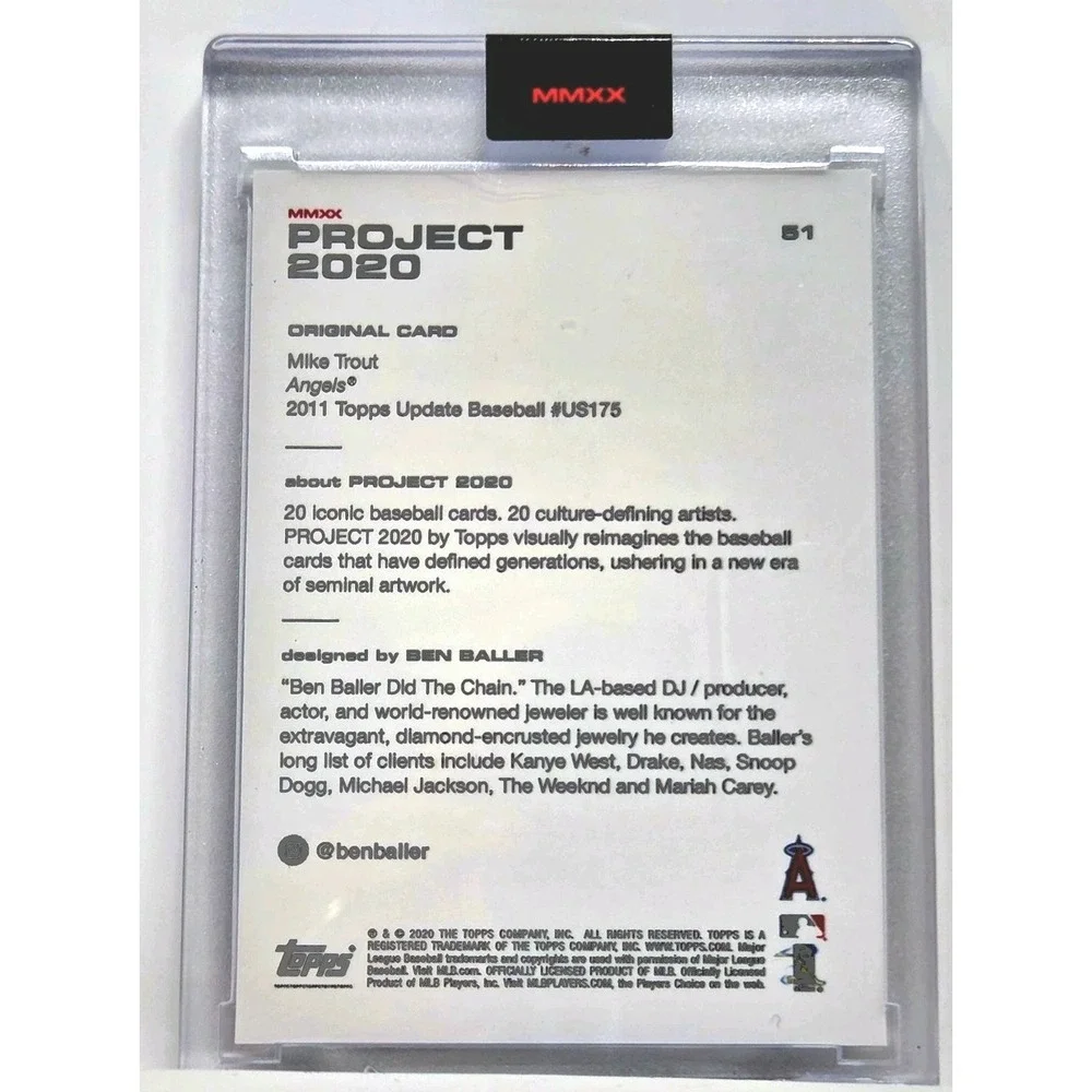 TOPPS PROJECT 2020 - #51 Mike Trout 2011 Topps Update #US175 RC by Ben Baller